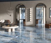 Dlažba jako mramor Bottega Glamour ONICE BLUE 60x120 Luc. Rett. - modrá