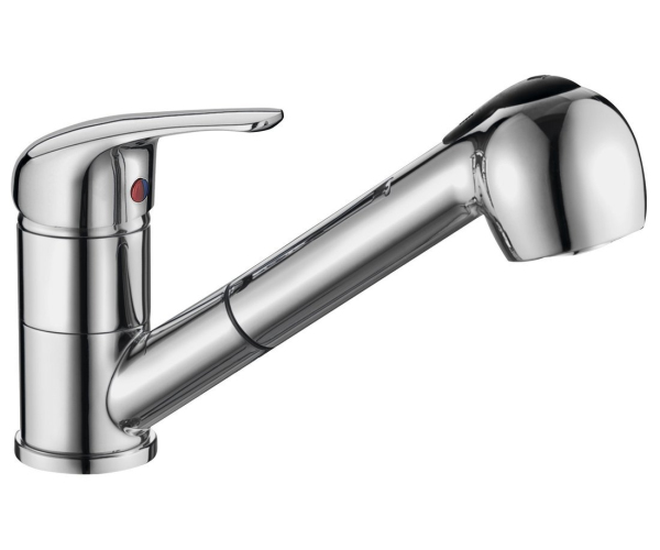 Aqualine 40 Stojánková Dřezová Baterie S Výsuvnou Sprškou, Chrom
