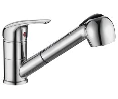 Aqualine 40 Stojánková Dřezová Baterie S Výsuvnou Sprškou, Chrom