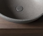 Sapho Turf Betonové Umyvadlo Na Desku, Včetně Výpusti, ø 44cm, černý Granit