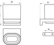 Držák se skleničkou Chrome II CR II 210 - CR II 210.20BLM Držák se skleničkou, černá matná X07P1377