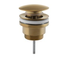 Sapho Umyvadlová Výpust 5/4“, Click-clack, Velká Zátka, 10-55mm, Zlato Mat