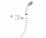 Sprchový Set (5-polohová Ruční Sprcha, Kovová Sprchová Hadice 150 Cm, Držák Sprchy), Blistr VERA-SET