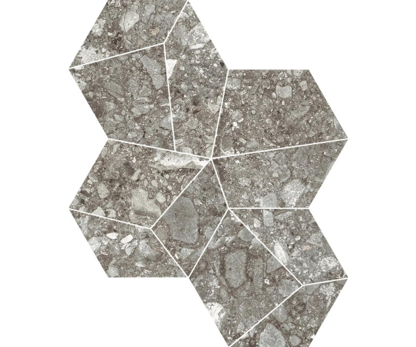 Mozaika jako terrazzo Mirage NORR Grå RR02 Patchy 40x34,7 Nat. - šedá