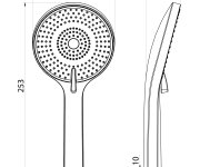 Sapho Ruční Masážní Sprcha, 3 Režimy Sprchování, Silikon Trysky, Průměr 120mm, Abs/chrom