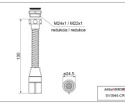 Spořič Vody 2-pol., Prodl., Nerezová Ocel/plast SV3940-CR