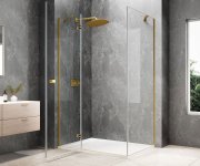 Polysan Globe Gold Matt Obdélníkový Sprchový Kout 1200x1000mm, čiré Sklo, Levé