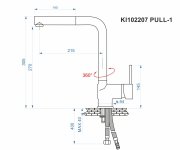 Pull 1, Dřezová Stojánková Baterie S Výsuvnou Sprchou KI102207