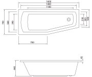 Aqualine Opava Vana 160x70x44cm, Levá, Bílá