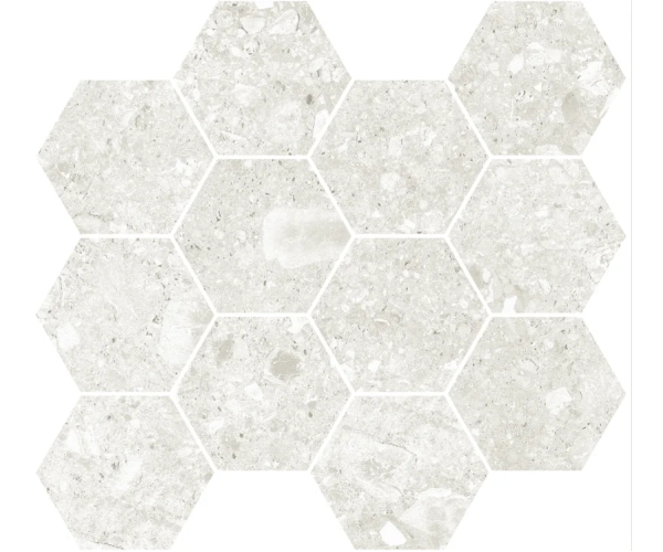 Dlažba jako terrazzo Colorker Hexa Native Moon 29,7 x 34,4 Matt.