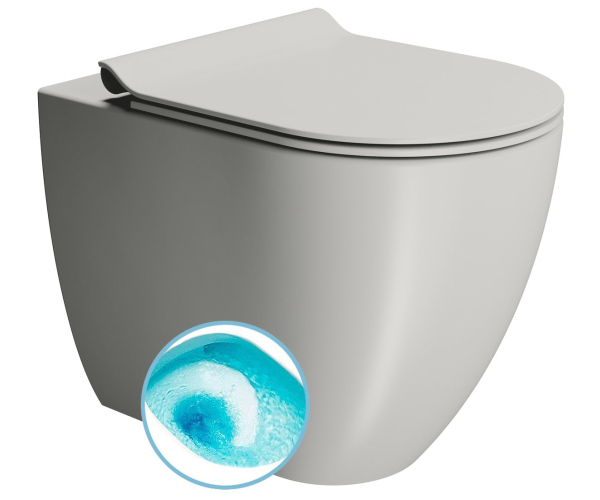 Gsi Pura Wc Mísa Stojící, Swirlflush, 36x55cm, Spodní/zadní Odpad, Cenere Dual-mat