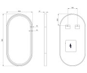 Sapho Kaira Oválné Zrcadlo S Led Osvětlením 45x90cm, černá Mat
