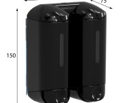 Marplast Shower Small Dvojitý Dávkovač Tekutého Mýdla, 2x170ml, černá