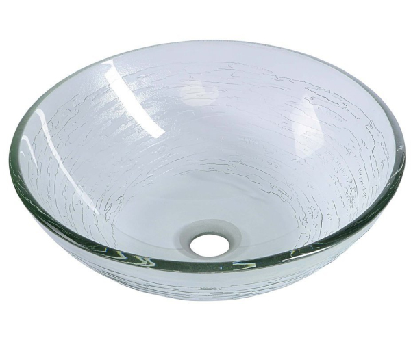 Sapho Ripple Skleněné Umyvadlo Na Desku ø 42cm, čirá S Motivem