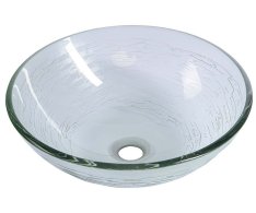 Sapho Ripple Skleněné Umyvadlo Na Desku ø 42cm, čirá S Motivem