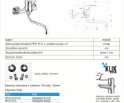 Dřezová Stěnová Baterie S Kulatým Ramínkem 200 Mm, Rozteč 100 Mm, Klik-klak - Chrom - Perla PR3115-S100