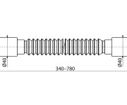 Flexi Propojení 40x40 (340-780mm) ALC-A710