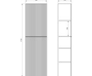 Sapho Nelio Strip Skříňka 50x172x32cm, 2x Dvířka, Levá/pravá, Carina