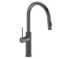 Sapho Flawo Stojánková Dřezová Baterie S Výsuvnou Sprškou, Gun Metal