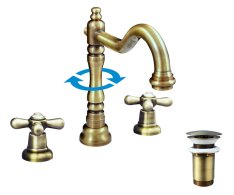 Umyvadlová baterie s výpustí MORAVA RETRO Stará mosaz (Bronz) 3/8" MK132.0SM