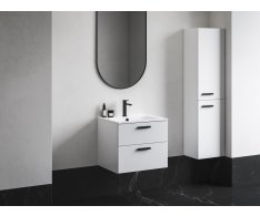 Vysoká skříňka Chrome II - SB Chrome II 39 P, bílá, madlo 152 mm, černá
