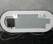 Sapho Kaira Oválné Zrcadlo S Led Osvětlením 120x50cm, černá Mat