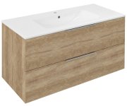 Sapho Set Koupelnová Skříňka Cirasa 100cm S Umyvadlem A Led Zrcadlem, 2x Zásuvka, Dub Alabama
