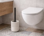 Aqualine Alba Wc štětka Na Postavení, Bílá/černá Mat