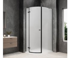 Polysan Globe Gun Metal čtvrtkruhový Sprchový Kout 800x900mm, Matné Sklo, Levé