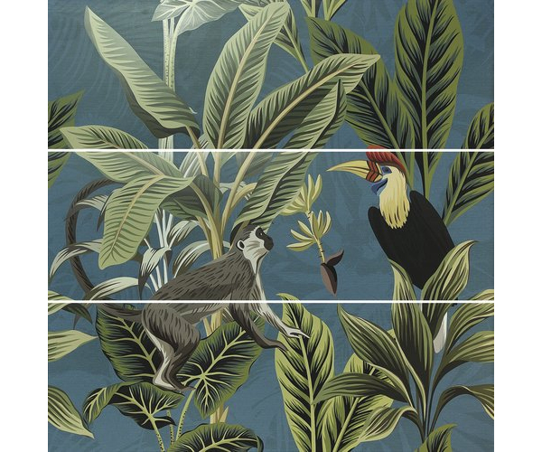 Vzorovaný dekor APE Silk Decor Decor Set (3) ABC Toucan Blue 40x120
