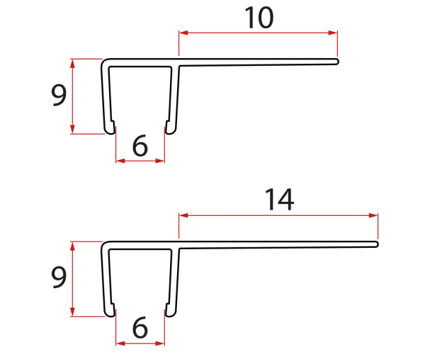 Polysan Set Svislých Těsnění Pro Sklo 6/6mm, 1900mm (2ks)