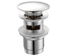 Aqualine Umyvadlová Výpust 5/4“, Click-clack, Velká Zátka, 30-45mm, Chrom