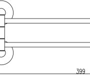 Koupelnový doplněk Dvojitý držák ručníků otočný 399 mm COLORADO COA0602