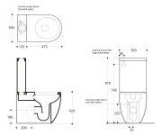 Kerasan Flo Wc Kombi Mísa 36x60cm, Spodní/zadní Odpad, Bílá