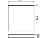 Miledo Azpo Stropní Led Svítidlo, 225x225mm, 12,3w, 3000/4000/6000k, Ip54, Bílá