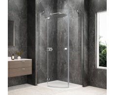 Polysan Globe Chrome čtvrtkruhový Sprchový Kout 900x800mm, čiré Sklo, Levé