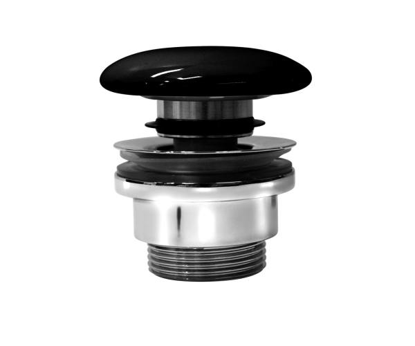Gsi Umyvadlová Výpust 5/4“, Neuzavíratelná, Keramická Zátka, 5-65mm, černá Lesk