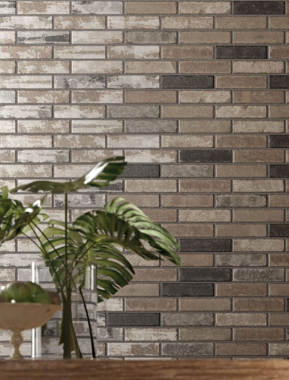 Realizace Rustikální obklad Marca Corona BrickLane Olive 7,5x30 (1. jakost)