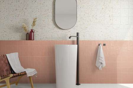 Růžové a terrazzo obklady nejen do koupelny Aleluia Chroma a Dandy.