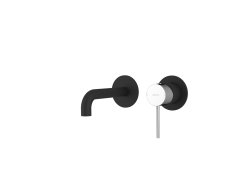 Sapho Ultramix Podomítková Dvouprvková Umyvadlová Baterie, Hubice 15cm, černá Mat/chrom