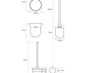 Sapho X-round Copper Wc štětka Závěsná, Mléčné Sklo, Měď Mat