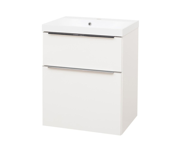Mereo Mailo, Koupelnová Skříňka S Umyvadlem Z Litého Mramoru 61 Cm, Bílá, Elox Al Madlo