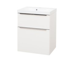 Mereo Mailo, Koupelnová Skříňka S Umyvadlem Z Litého Mramoru 61 Cm, Bílá, Elox Al Madlo
