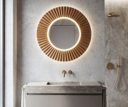 Sapho Pride Strip Kulaté Zrcadlo S Led Osvětlením V Rámu ø 75cm, Bronz