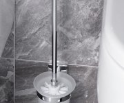 Sapho X-square Wc štětka Závěsná, Mléčné Sklo, Chrom