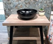 Sapho Twiga Umyvadlový Stolek 90x72x50 Cm, černá Mat/dub Rover