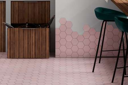Růžová dlažba Bestile Meraki Base Rosa 19,8x22,8 - hexagon