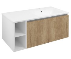 Sapho Lorea Skříňka 100x46x51,5cm (20+80cm), Pravá, Dub Alabama/bílá Mat