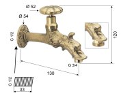 Sapho Retro Zahradní Ventil S Rozetou, Bronz
