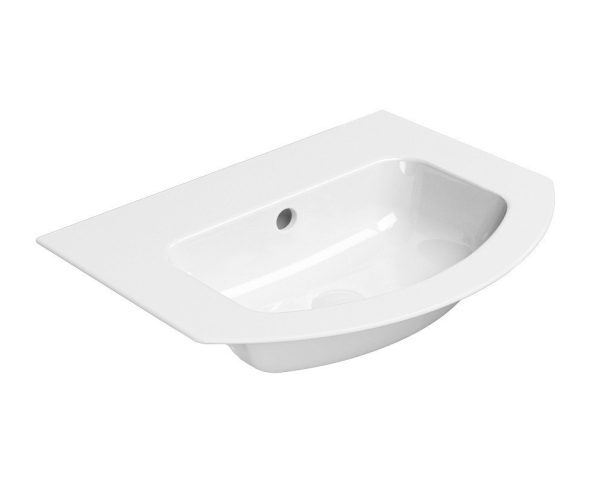 Gsi Pura Keramické Umyvadlo Slim Oblé 62x48cm, Broušená Spodní Hrana, Bez Otvoru, Bí